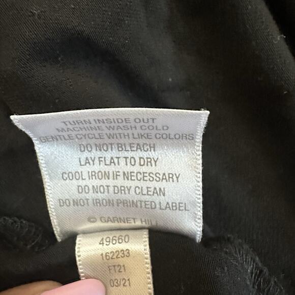 Garnet Hill Dress Knit 3/4 Lace Sleeve Surplice Tencel Black Large Minimalist - Picture 6 of 9